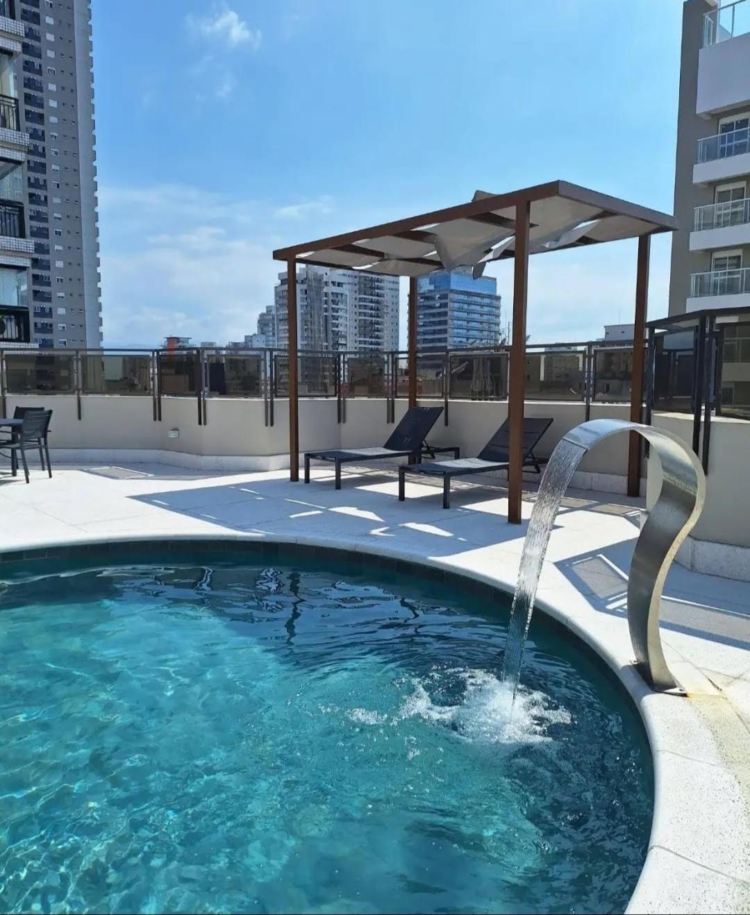 Lindo Flat No Edificio Cosmopolitan, Com Garagem E Piscina Apartamento Santos  Exterior foto